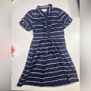 Kate Spade New York Breilla Silk Striped Dress Navy + White Women’s Size 4